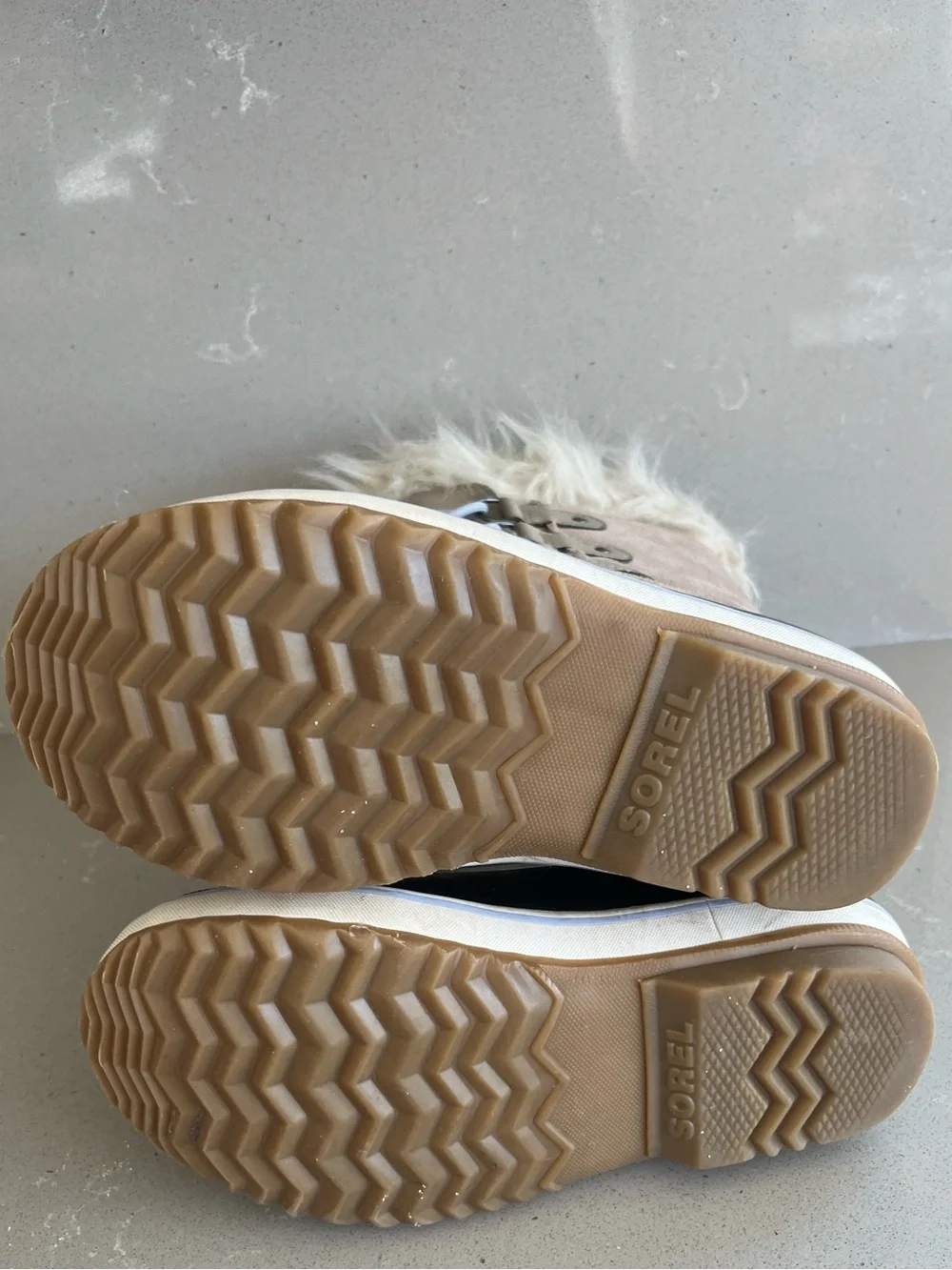 Sorel Kids' Joan of Arc Waterproof Duck Boot Omega Taupe Gum 2 Winter Snow SZ 4